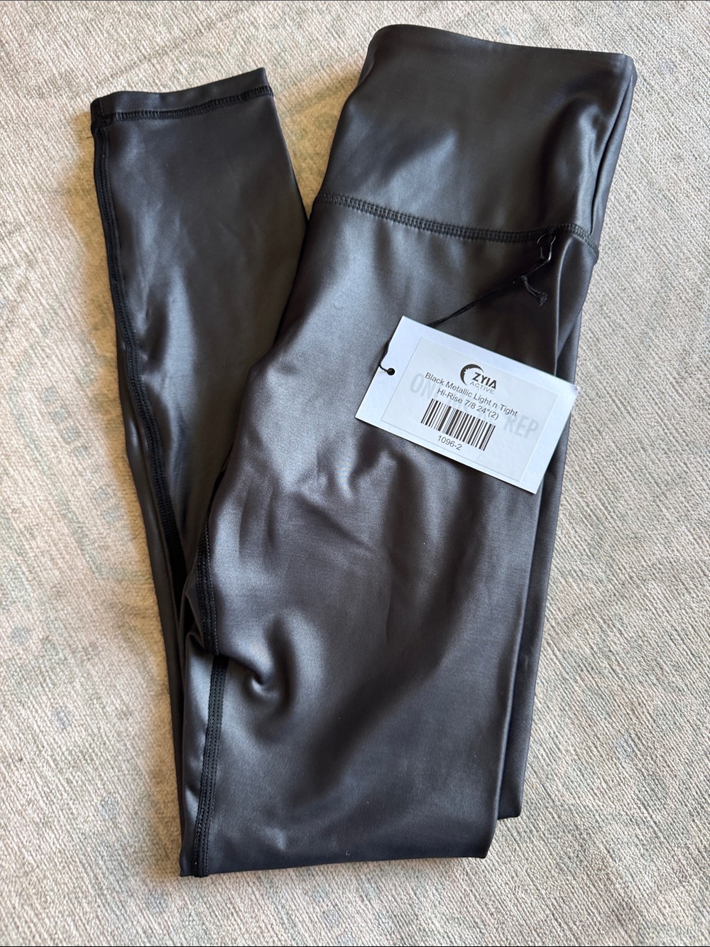 ZYIA Black Faux Leather-Look Leggings
